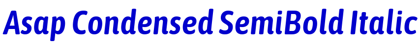 Asap Condensed SemiBold Italic police de caractère